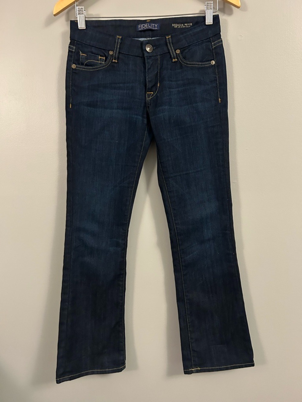 Fidelity Sequoia 26P Low Rise Women's Dark Blue Bootcut Jeans